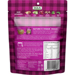 Back of DJ&A Sea Salt and Vinegar Veggie Crisps 90g bag showing ingredients, nutritional facts, and dietary information.