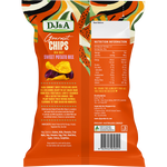 Back of DJ&A Sweet Potato Mix 100g bag with nutrition facts, ingredients, and product features.