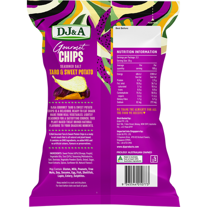 DJ&A Gourmet Chips Taro & Sweet Potato Seasoned Salt 5x100g