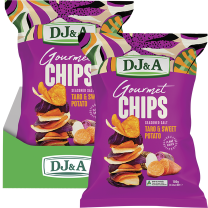 DJ&A Gourmet Chips Taro & Sweet Potato Seasoned Salt 5x100g