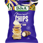 Pack of 5 DJ&A Seasoned Salt Taro Chips 100g bags featuring a natural, crunchy plant-based snack on a white background.