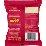 Back of DJ&A Sweet Chilli & Sour Cream Chickpea Chips bag showing ingredients and nutritional information.
