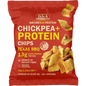9x35g pack of DJ&A Chickpea + Protein Chips Texas BBQ with a dark bag featuring a Texas flag and orange accents.