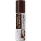 Dr Organic Coconut Oil lip balm tube with SPF 15, featuring a white cap and tropical branding.