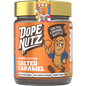 325g jar of Dope Nutz Peanut Butter Salted Caramel with a black lid and illustrated label on a white background.