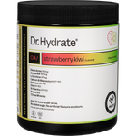 Dr. Hydrate Strawberry Kiwi 270g jar of HASTA certified hydration drink with electrolytes, vitamins, and minerals.