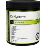 Dr. Hydrate Lychee Lime 270g jar of all-in-one hydration drink with electrolytes and HASTA certification.