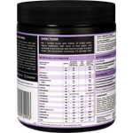Right-side view of a Dr. Hydrate Grape 270g jar showing key ingredients, usage directions, and a purple grape illustration.