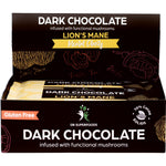 Retail display box of Dr Superfoods Mental Clarity Dark Chocolate bars with individual 85g packs on a white background.