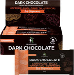 Dr Superfoods Peak Performance Dark Chocolate Bar 12-pack box and single 85g bar on a white background.