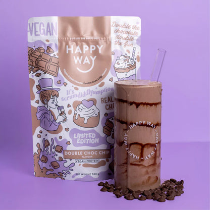 Happy Way Vegan Protein Powder Double Choc Chip 500g