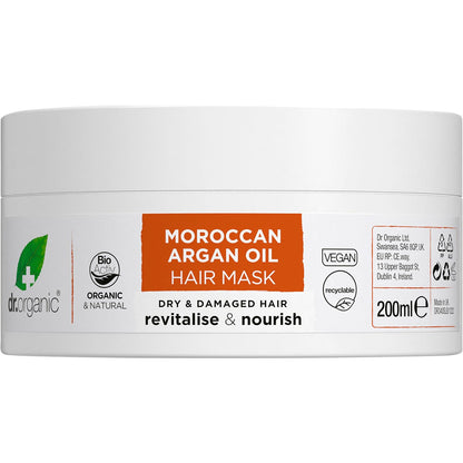 Dr Organic Hair Mask Moroccan Argan Oil 200ml Payless 4 Organics
