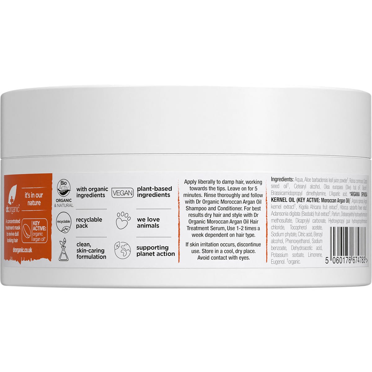 Dr Organic Hair Mask Moroccan Argan Oil 200ml Payless 4 Organics