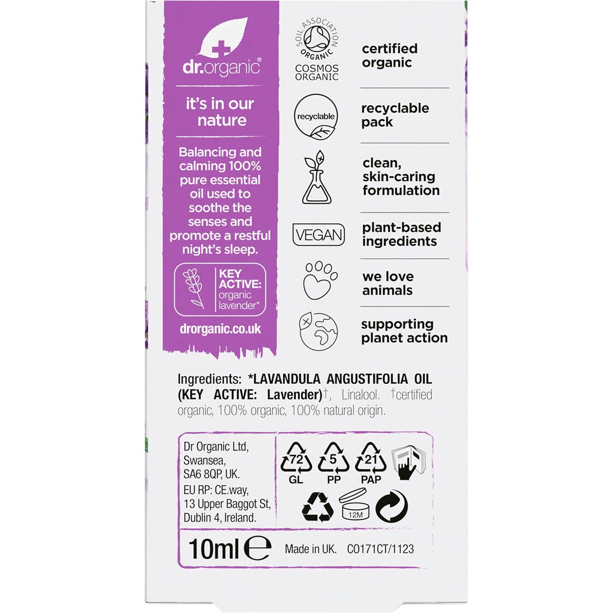 Dr Organic Lavender Oil 100% Pure 10ml Payless 4 Organics