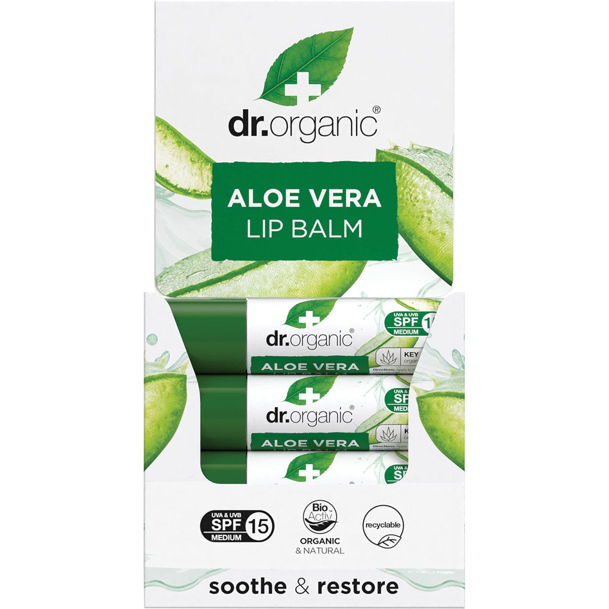 Dr Organic Lip Balm SPF 15 Aloe Vera 5.7ml Payless 4 Organics