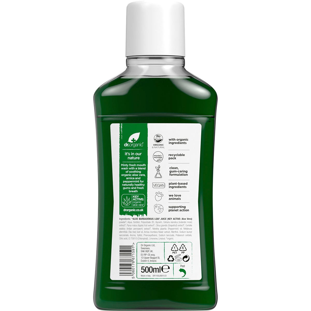 Dr Organic Mouthwash Aloe Vera 500ml Payless 4 Organics
