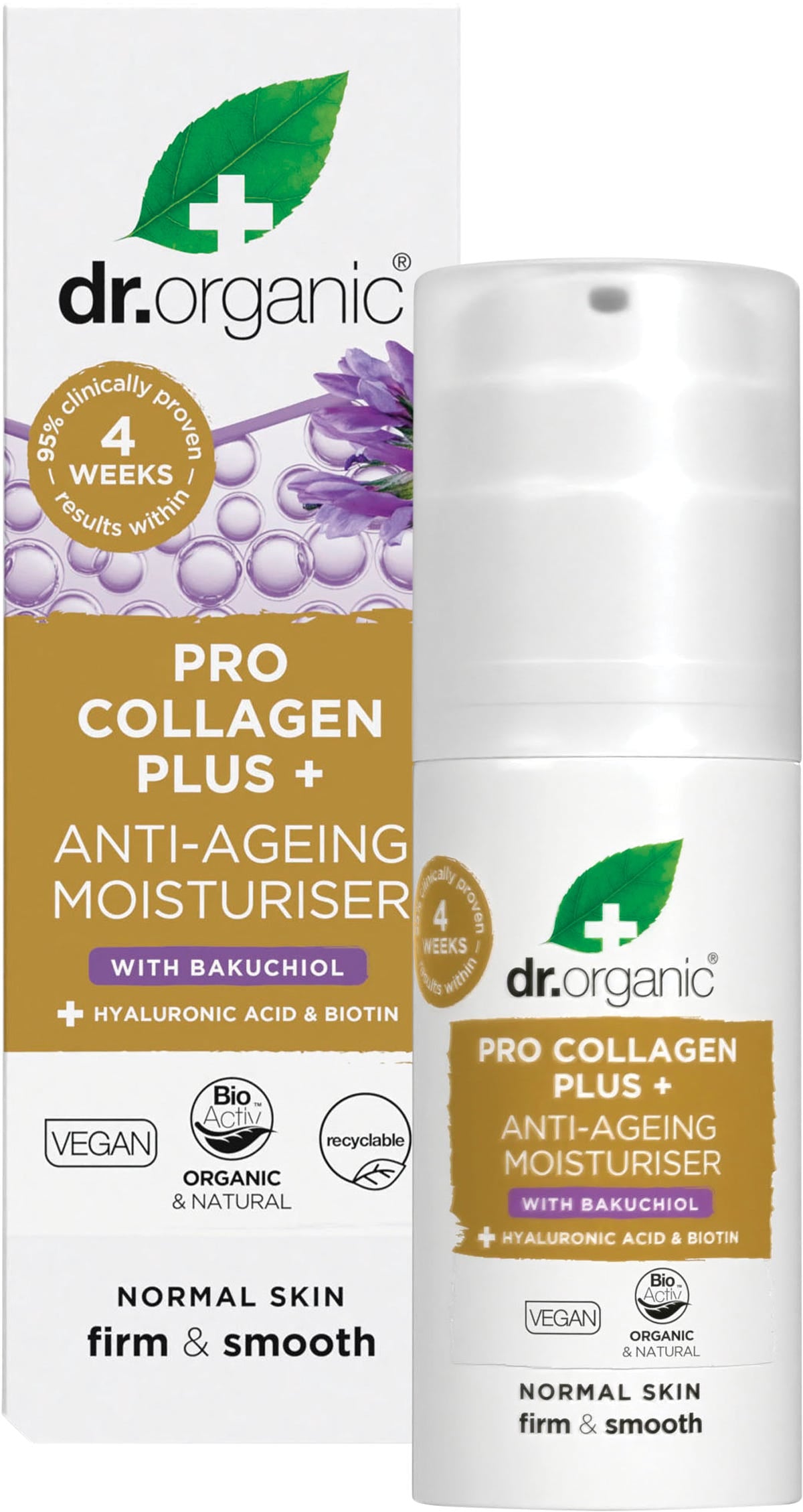 Dr Organic Pro Collagen Plus+ Anti-Ageing Moisturiser Bakuchiol 50ml Payless 4 Organics