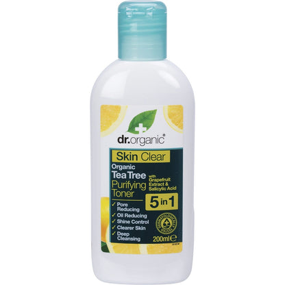 Dr Organic Purifying Toner Skin Clear Organic Tea Tree 200ml Payless 4 Organics