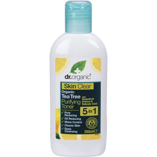 Dr Organic Purifying Toner Skin Clear Organic Tea Tree 200ml Payless 4 Organics