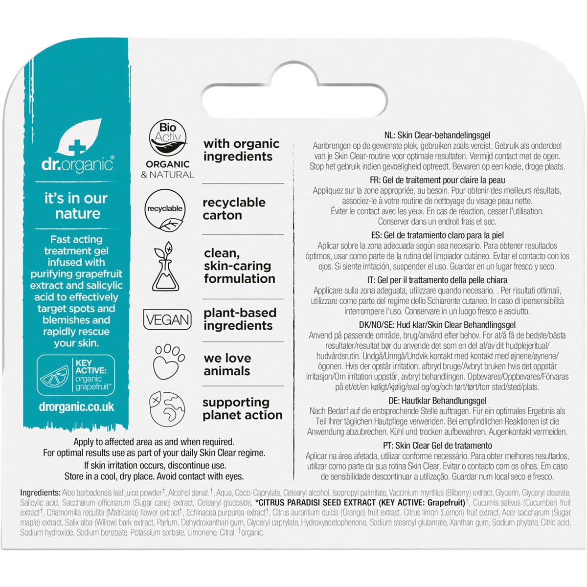 Dr Organic Treatment Gel Skin Clear Organic Tea Tree 10ml Payless 4 Organics