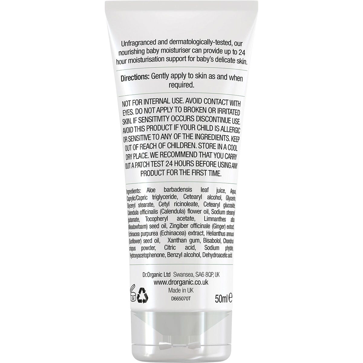 Dr Organic Unfragranced Baby Moisturiser Organic Calendula 50ml Payless 4 Organics