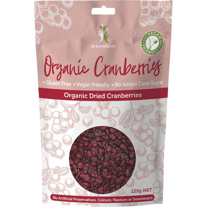 Dr Superfoods Dried Cranberries Organic 125g Payless 4 Organics