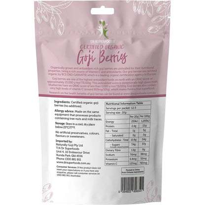Dr Superfoods Dried Goji Berries Certified Organic 250g Payless 4 Organics