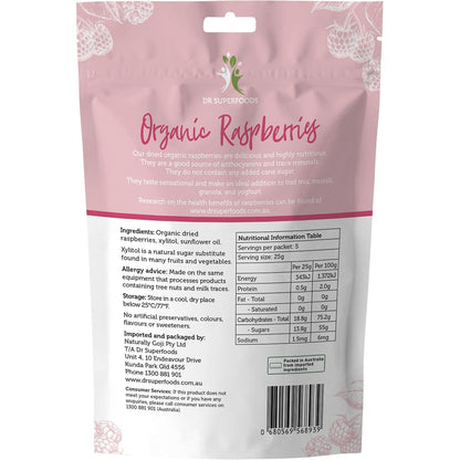 Dr Superfoods Dried Raspberries Organic 125g Payless 4 Organics