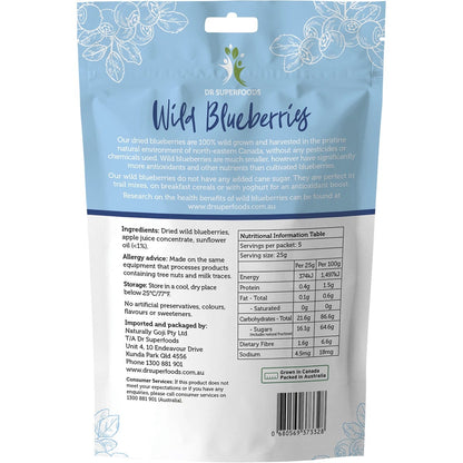 Dr Superfoods Dried Wild Blueberries 125g Payless 4 Organics