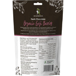 Dr Superfoods Organic Dark Chocolate Goji Berries 125g bag with whole chocolate-coated berries on a white background.