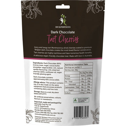 Dr Superfoods Tart Cherries Dark Chocolate 125g Payless 4 Organics