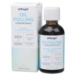 50ml bottle of Dr. Tung's Oil Pulling Concentrate with Ayurvedic botanicals and organic sesame oil.