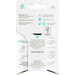 Side view of a green Dr Tung's Smart Floss dispenser showing the soft, expanding dental floss.