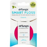 Dr Tung's Smart Floss in a blue circular dispenser, featuring a soft, expanding design for plaque removal.