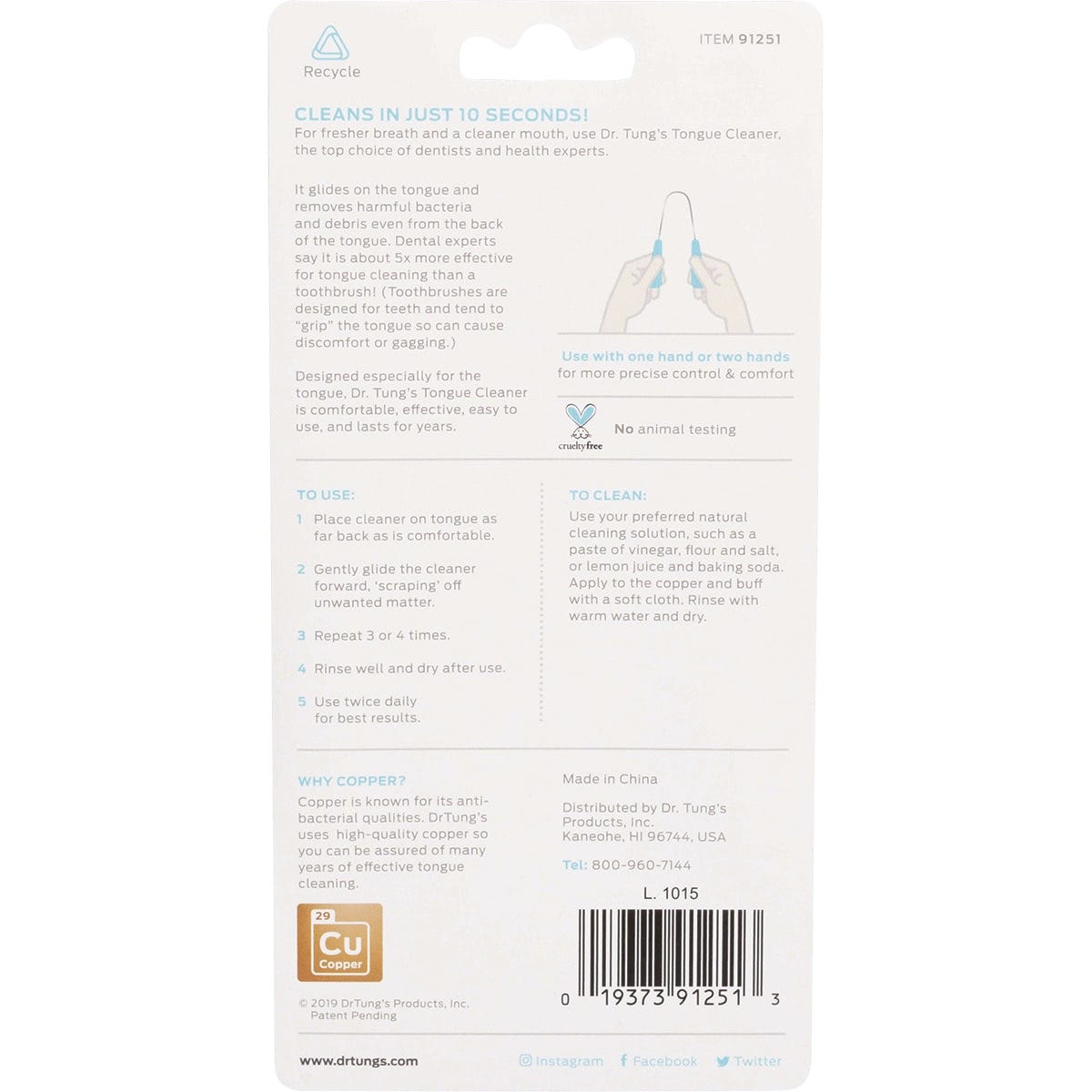 Dr Tung's Tongue Cleaner Copper Payless 4 Organics