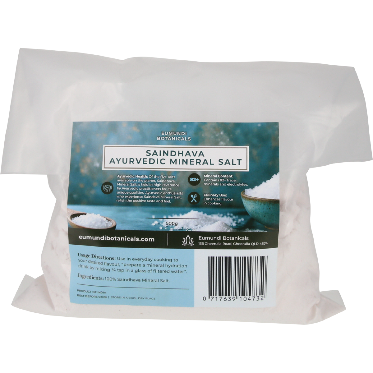 Eumundi Botanicals Saindhava Ayurvedic Mineral Salt 500g