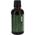 Back of Eumundi Botanicals 50ml Bitter Detox Tea bottle showing ingredients and barcodes on a white background.