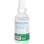 Back label of Epic Xylitol Spearmint Mouthwash 475ml bottle detailing ingredients and usage instructions.