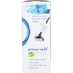 White New Wave Enviro premium shower filter shown from a side angle with a glossy white finish and black aromatherapy ring.
