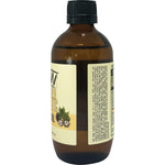 Right side of Every Bit Organic Castor Oil 200ml bottle showing organic certification and storage directions.