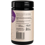 Evolution Botanicals Organic Holy Basil 100g glass jar with a black lid, highlighting botanical leaf label designs.
