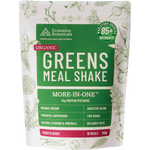 Evolution Botanicals Organic Greens Meal Shake Smooth Berry 550g pouch with berry and leaf illustrations.