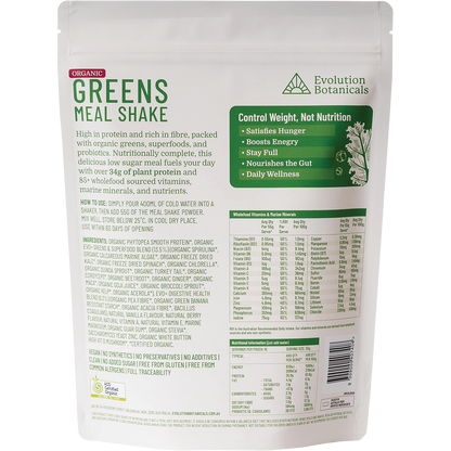 Evolution Botanicals Organic Greens Meal Shake Smooth Berry 550g