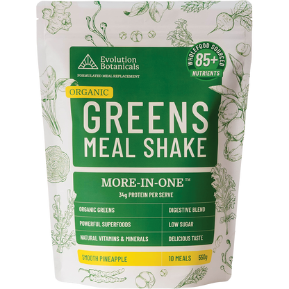 Evolution Botanicals Organic Greens Meal Shake Smooth Pineapple 550g