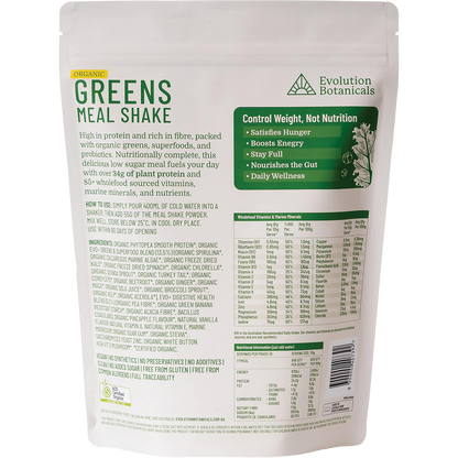Evolution Botanicals Organic Greens Meal Shake Smooth Pineapple 550g