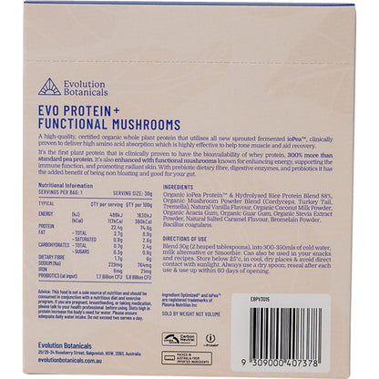 Evolution Botanicals EVO+ Protein Functional Mushrooms Creamy Vanilla 30g (Pack of 15)