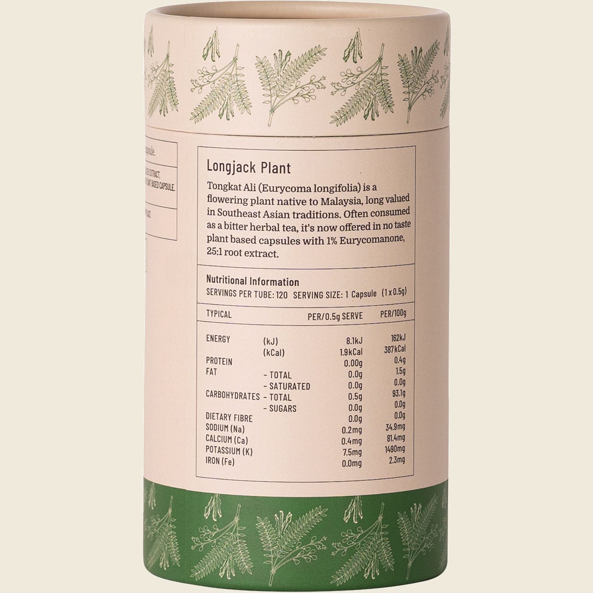 Evolution Botanicals Tongkat Ali Longjack Plant 120 Caps