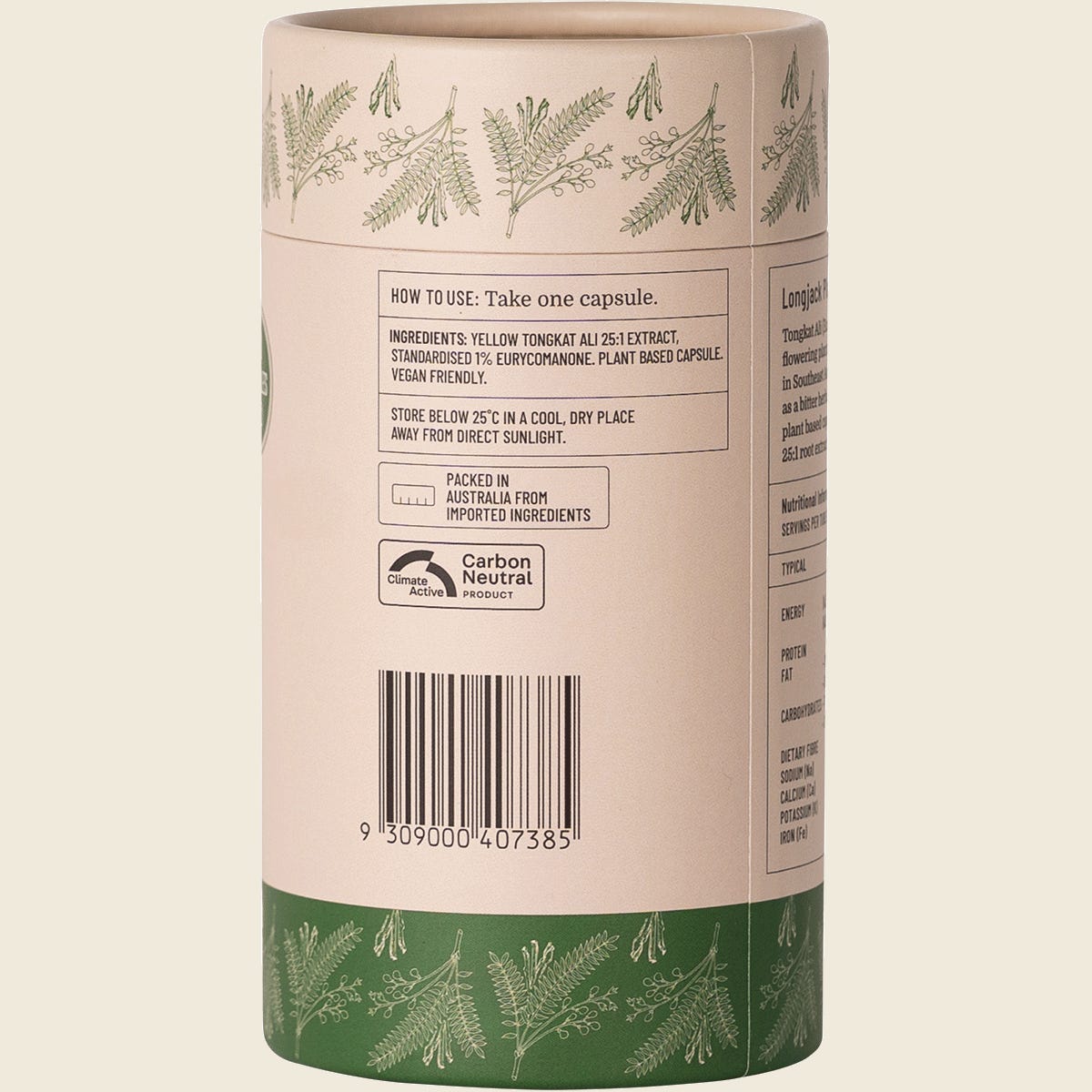 Evolution Botanicals Tongkat Ali Longjack Plant 120 Caps