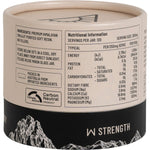 Right side of a 30g Evolution Botanicals Himalayan Shilajit jar with a stainless steel measuring spoon.