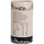 Right-side view of an Evolution Botanicals Himalayan Shilajit 120-capsule tube in black and gold.